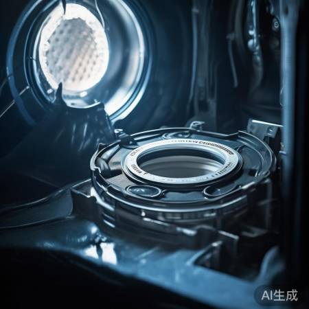 洗衣机水封型号，底部查找标签。