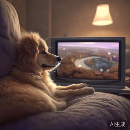 狗狗最爱电视,尺寸适中,温馨画