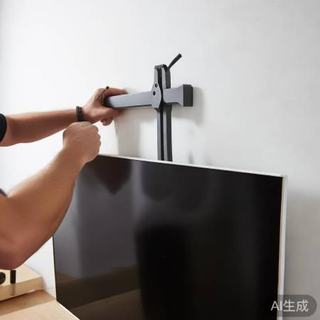 安装电视支架，稳固固定。