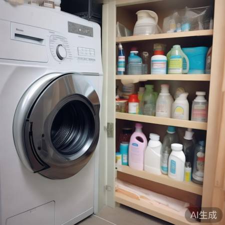洗衣机旁放清洁液