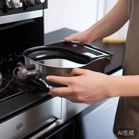 轻柔取油盒，爱护厨房伙伴