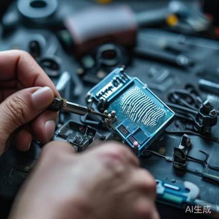 拧螺丝，小心勿损指纹模块