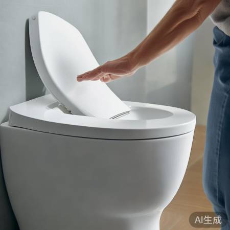 智能马桶,轻按关盖