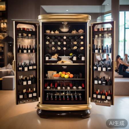 网红酒柜,美酒零食俱全