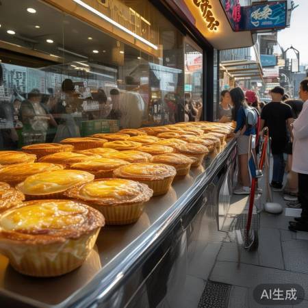 网红长蛋挞,排队热销