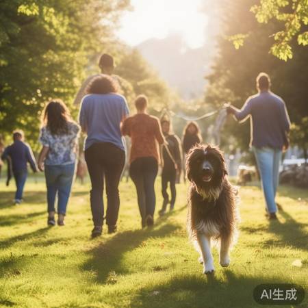 遛狗拴绳,共建和谐环境