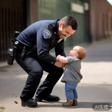 民警抱起宝宝，暖人心怀
